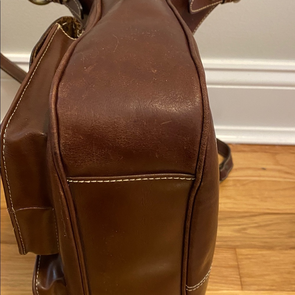 MAX New York Brown Leather Shoulder Bag - Picture 6 of 14